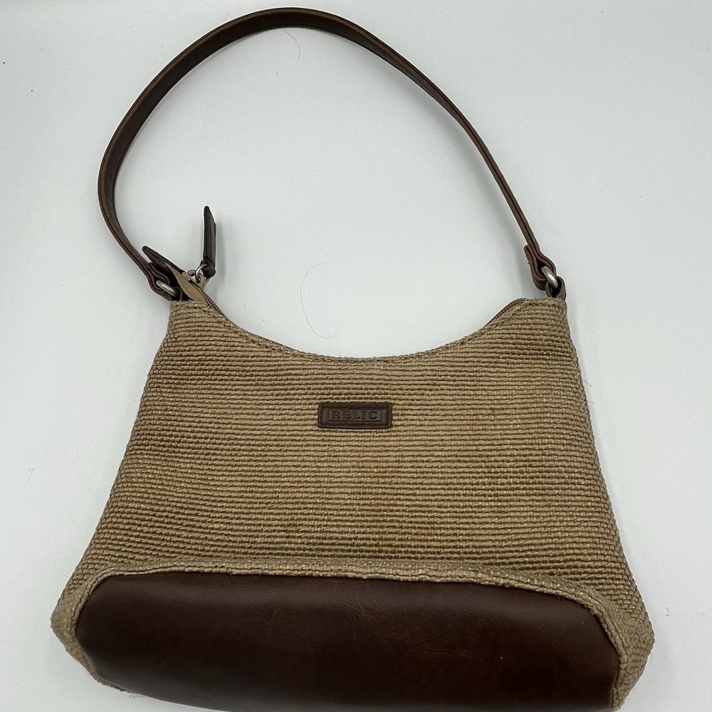 Vintage Relic‎ Purse Tan Brown Woven Boho Festival Retro 90s Vibes Minimalistic - Picture 6 of 12